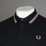 Fred Perry M3600 Polo Shirt Black/Snow White/Light Rust