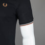 Fred Perry M3600 Polo Shirt Black/Snow White/Light Rust