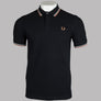 Fred Perry M3600 Polo Shirt Black/Snow White/Light Rust