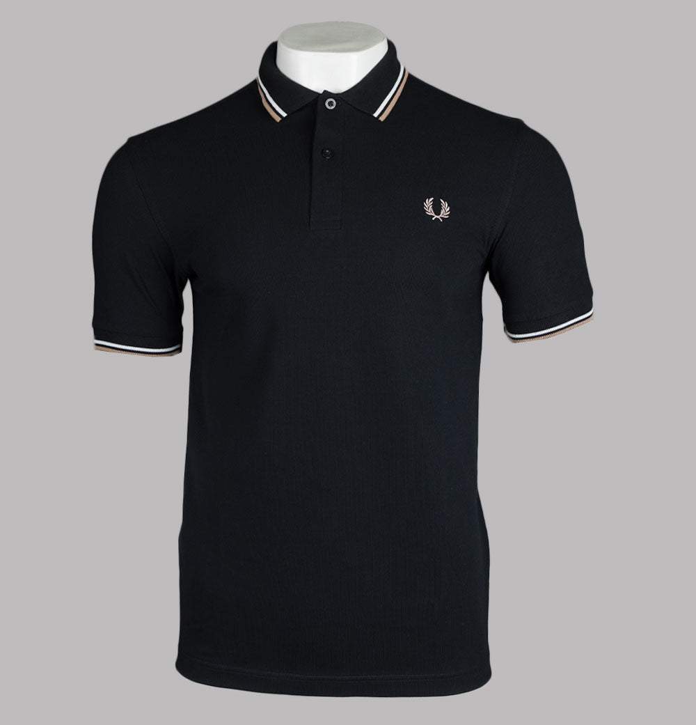 Fred Perry M3600 Polo Shirt Black/Snow White/Warm Stone – Bronx 
