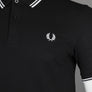 Fred Perry M3600 Polo Shirt Black/White