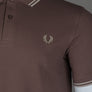 Fred Perry M3600 Polo Shirt Brick/Warm Grey