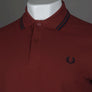 Fred Perry M3600 Polo Shirt Burnt Red/Navy