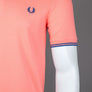 Fred Perry M3600 Polo Shirt Coral Heat/Shaded Cobalt