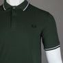 Fred Perry M3600 Polo Shirt Court Green/Snow White/Navy