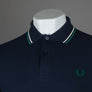 Fred Perry M3600 Polo Shirt Dark Carbon/Light Ecru/Label Green