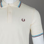Fred Perry M3600 Polo Shirt Ecru/Court Blue/Oxblood