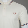 Fred Perry M3600 Polo Shirt Ecru/French Navy/Whisky Brown