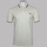 Fred Perry M3600 Polo Shirt Ecru/French Navy/Whisky Brown