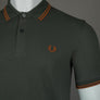 Fred Perry M3600 Polo Shirt Field Green/Nut Flake