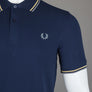 Fred Perry M3600 Polo Shirt French Navy/Champions Gold/Stockport Blue