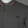 Fred Perry M3600 Polo Shirt Gunmetal/Coral Heart/Black