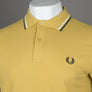 Fred Perry M3600 Polo Shirt Honeycomb/Snow White/Court Green