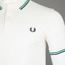 Fred Perry M3600 Polo Shirt Light Ecru/Fred Perry Green/Navy