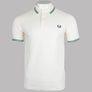 Fred Perry M3600 Polo Shirt Light Ecru/Fred Perry Green/Navy