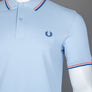 Fred Perry M3600 Polo Shirt Light Smoke/Coral Heat/Shaded Cobalt