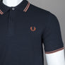 Fred Perry M3600 Polo Shirt Navy/Cinnamon