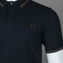 Fred Perry M3600 Polo Shirt Navy/Laurel Wreath Green/Brick