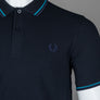 Fred Perry M3600 Polo Shirt Navy/Ocean/Dark Carbon