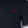 Fred Perry M3600 Polo Shirt Navy/Snow White/Burnt Red
