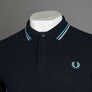 Fred Perry M3600 Polo Shirt Navy/Soft Blue/Silver Blue