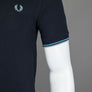 Fred Perry M3600 Polo Shirt Navy/Soft Blue/Silver Blue