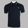 Fred Perry M3600 Polo Shirt Navy/Soft Blue/Silver Blue