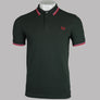 Fred Perry M3600 Polo Shirt Night Green/Bright Pink/Washed Red