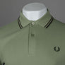 Fred Perry M3600 Polo Shirt Olive Mint/Night Green