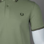 Fred Perry M3600 Polo Shirt Olive Mint/Night Green