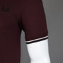 Fred Perry M3600 Polo Shirt Oxblood/Ecru/Black