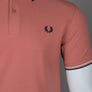 Fred Perry M3600 Polo Shirt Putty Pink/Ecru/Navy