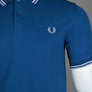 Fred Perry M3600 Polo Shirt Shaded Cobalt/Snow White/Light Smoke