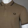 Fred Perry M3600 Polo Shirt Shaded Stone/Burnt Tobacco/Black