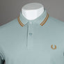 Fred Perry M3600 Polo Shirt Silver Blue/Dark Caramel