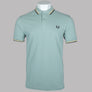 Fred Perry M3600 Polo Shirt Silver Blue/Honeycomb/Black