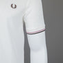 Fred Perry M3600 Polo Shirt Snow White/Deep Pink/Burnt Tobacco