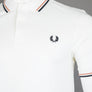 Fred Perry M3600 Polo Shirt Snow White/Light Rust/Black