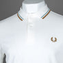 Fred Perry M3600 Polo Shirt Snow White/Silver Blue/Dark Caramel