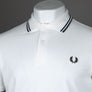 Fred Perry M3600 Polo Shirt Snow White/Tennis Blue/Court Green