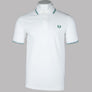 Fred Perry M3600 Polo Shirt Snow White/Track Blue/Sport Green