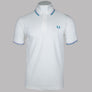 Fred Perry M3600 Polo Shirt Snow White/Ultra Violet/Ocean
