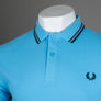Fred Perry M3600 Polo Shirt Soft Blue/Anchor Grey/Black