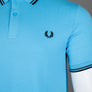 Fred Perry M3600 Polo Shirt Soft Blue/Anchor Grey/Black