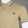 Fred Perry M3600 Polo Shirt Warm Stone/Snow White/Black