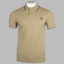 Fred Perry M3600 Polo Shirt Warm Stone/Snow White/Black