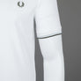 Fred Perry M3600 Polo Shirt White/Light Ice/Green