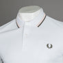 Fred Perry M3600 Polo Shirt White/Peach/Uniform Green