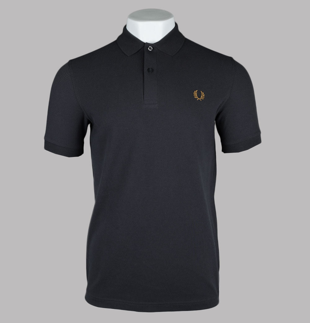 Fred Perry Plain Polo Shirt Anchor Grey/Dark Caramel – Bronx Clothing