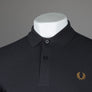 Fred Perry Plain Polo Shirt Anchor Grey/Dark Caramel
